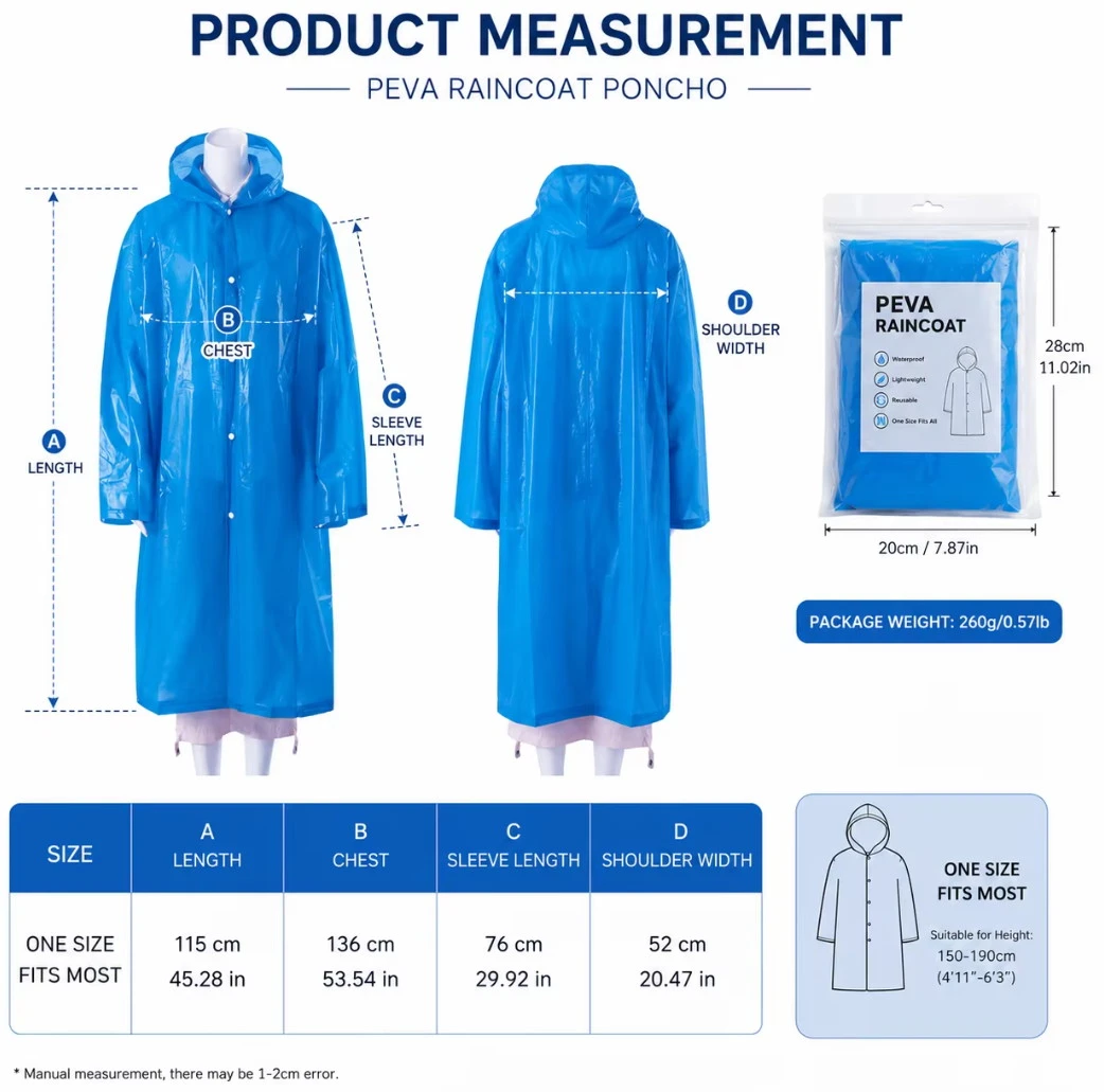 Custom PEVA rain poncho in gift packaging for promotional events Custom PEVA rain poncho in gift packaging for promotional events